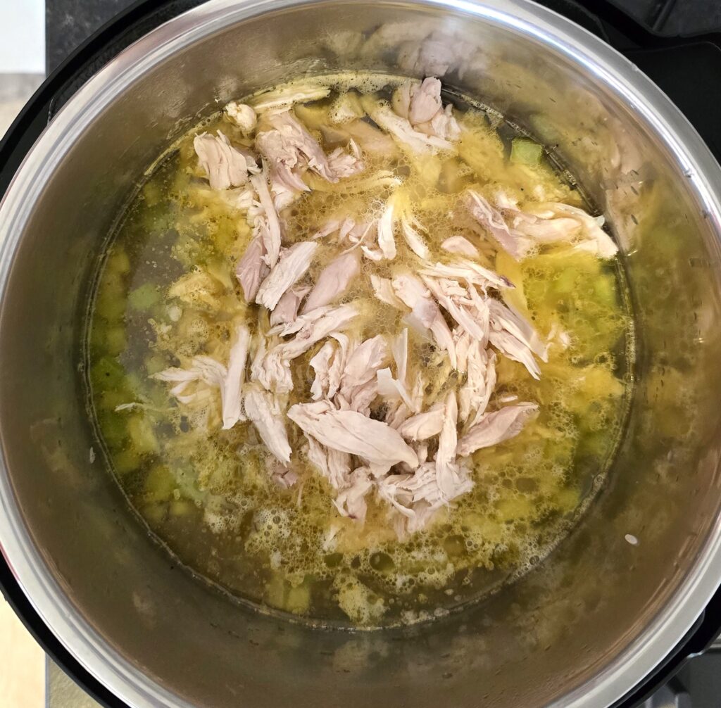 shredded chicken to sauteed vegetables in instant pot