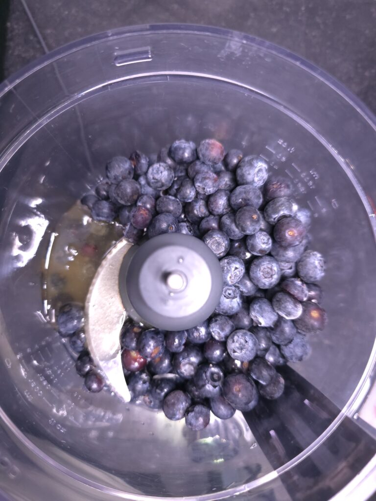 blueberries in a food processor
