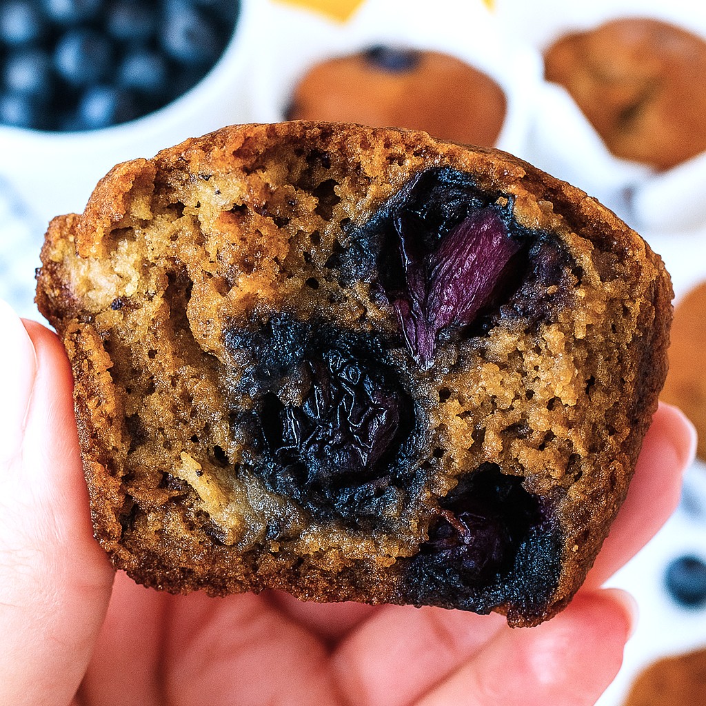 a blueberry muffin moist inside