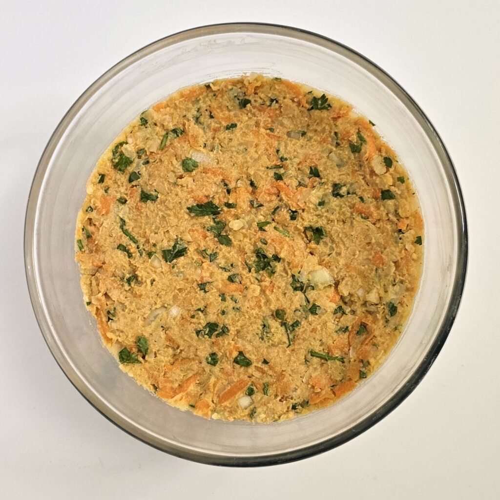 chickpea patties dough after mixing